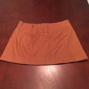 Tan vegan leather skirt!