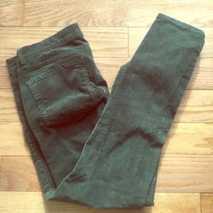 Green Corduroy Skinny Pants