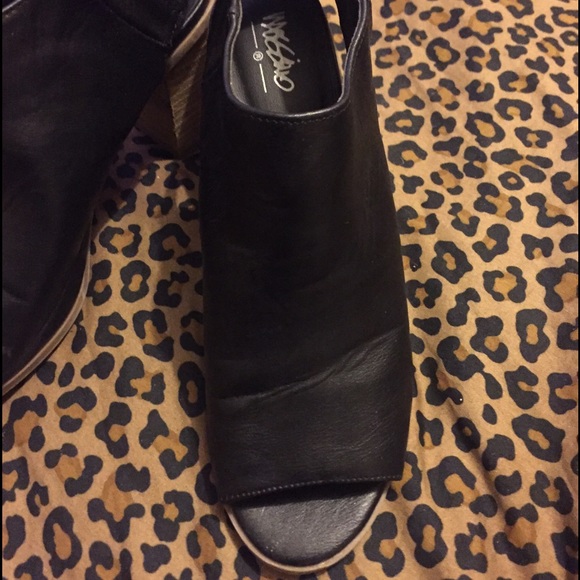 Black Open toe booties