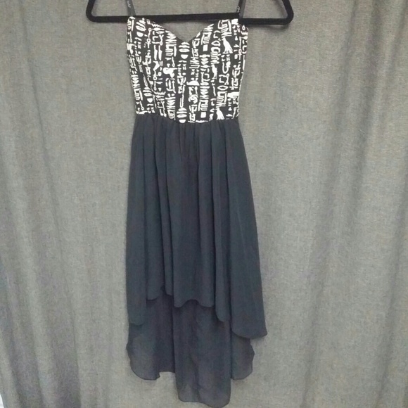 High-low hieroglyphics dress