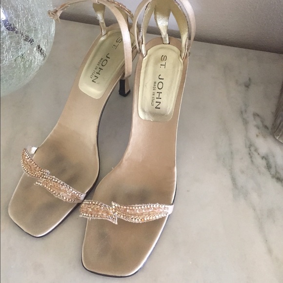 St. John satin special occasion shoes.
