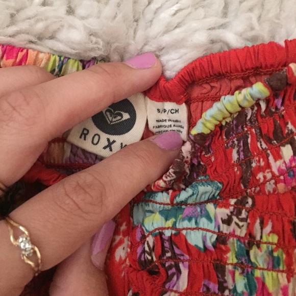 Flowered Roxy strapless top - Picture 3 of 4