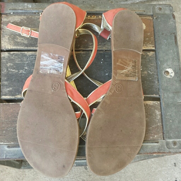 Salm?n color sandals size 8 - Picture 2 of 3