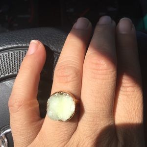 Very boho druzy adjustable ring