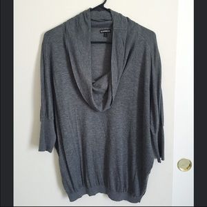Gray Draped 3/4 Sleeve Top