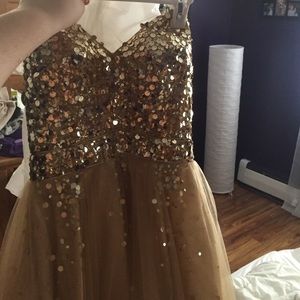 gold short hoco dressOBO