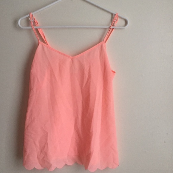 Anthro pink scallop shirt