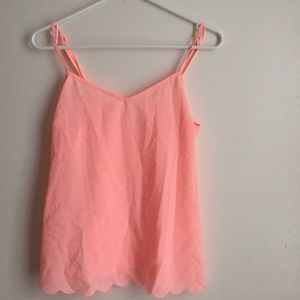 Anthro pink scallop shirt