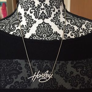 Harley-Davidson, logo necklace, with faux diamonds