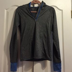 Reebok sports half zip pullover with a hood