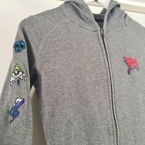 RVCA Zip Hooded Top with Embroidered Patches