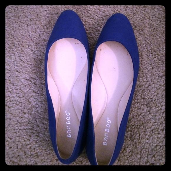 Blue Pointed Flats