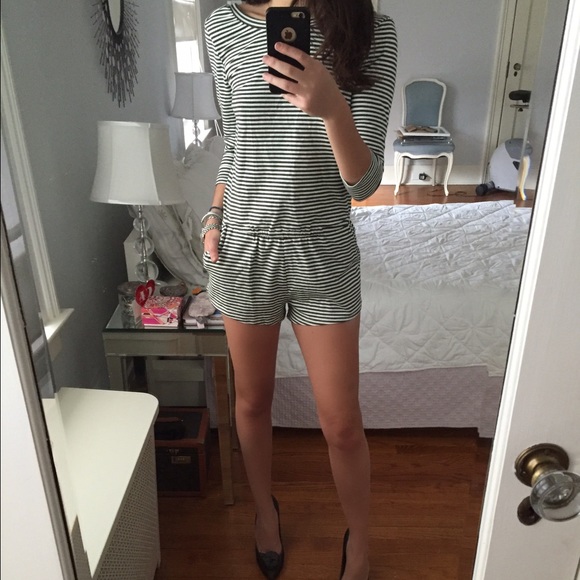 BDG Dresses & Skirts - NWT BDG green and white striped romper xs