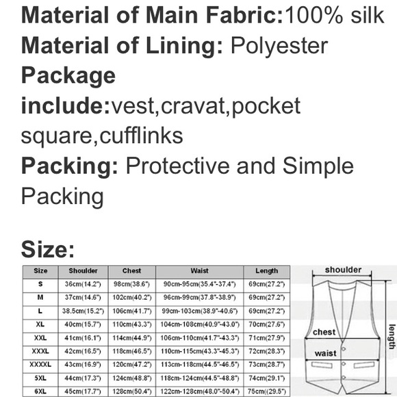 LAST ONE Silver Silk Vest + Cufflinks + Cravat - Picture 3 of 4