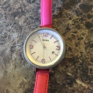 Pink fossil watch/never worn