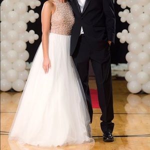 2016 Beaded High Neck Prom Dress