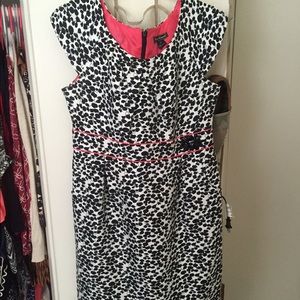Black and white dress with pink lining