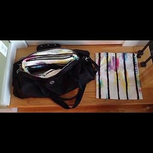 A Lululemon duffle bag.