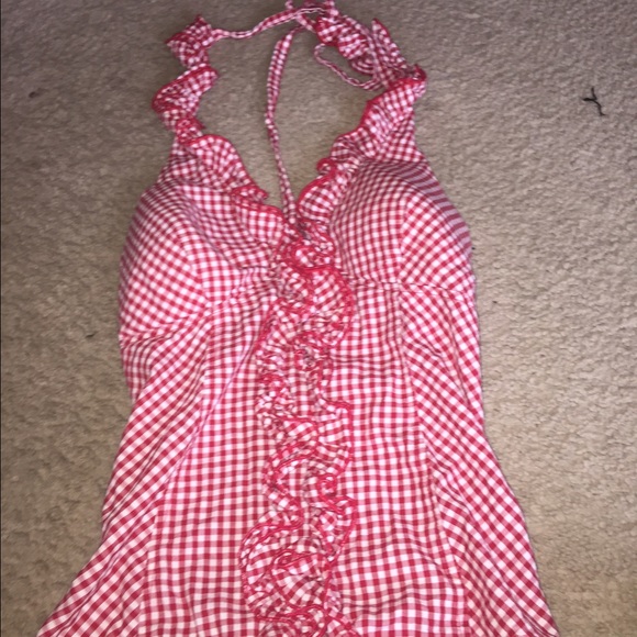red checkerboard halter