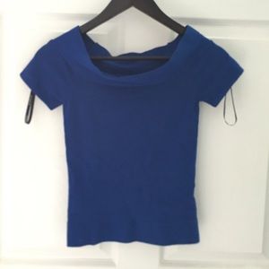 NWT- Bebe - S - off shoulder blue shirt