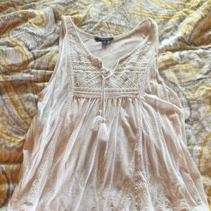 Off white boho tank top
