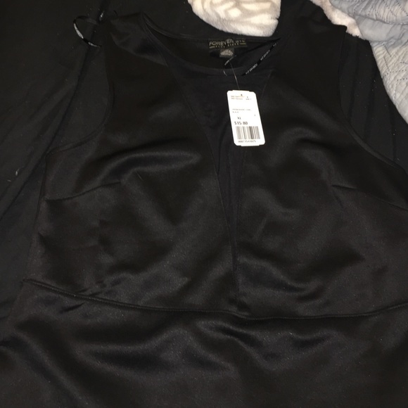 Forever 21 black fitted dress, sheer chest