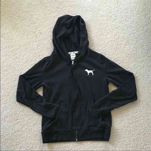 Black zip-up Victoria's Secret PINK hoodie