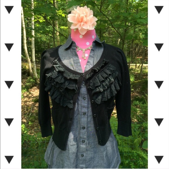 Black ruffle sweater