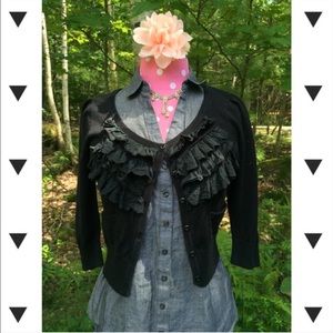 Black ruffle sweater