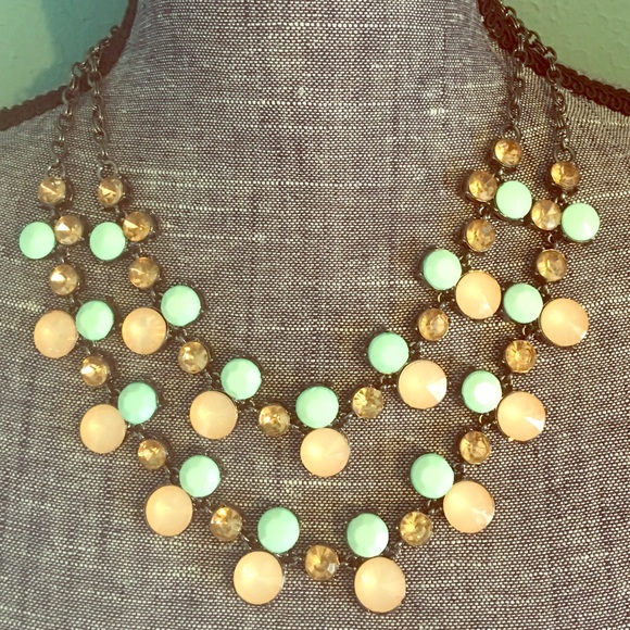 Boutique Jewelry - 1 left! Gunmetal Statement Necklace Peach & Mint Boutique Jewelry - 1 left! Gunmetal Statement Necklace Peach & Mint