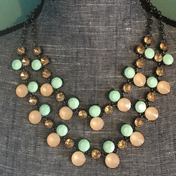 Boutique Jewelry - 1 left! Gunmetal Statement Necklace Peach & Mint Boutique Jewelry - 1 left! Gunmetal Statement Necklace Peach & Mint