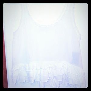 Hollister Ruffle Crop Tank w/ Lace Trim
