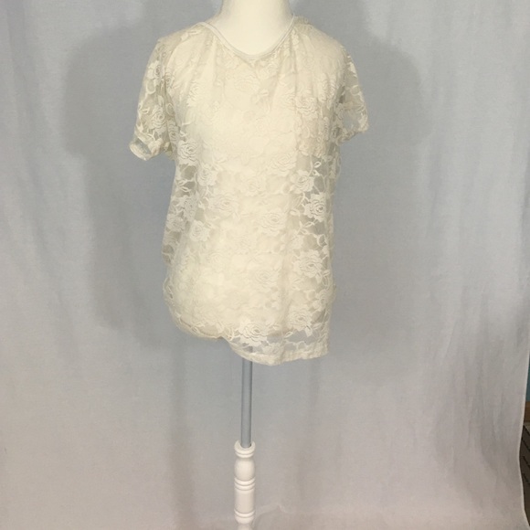White lace shirt