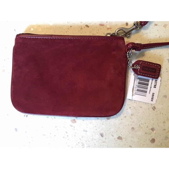 Coach Suede Collection Red Wristlet - Picture 2 of 4