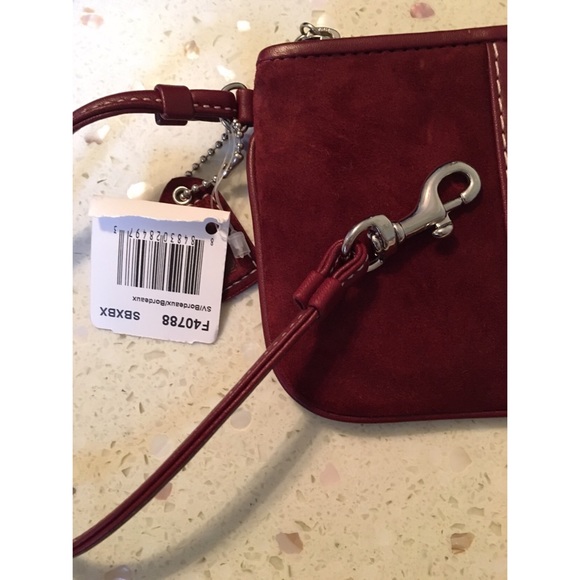 Coach Suede Collection Red Wristlet - Picture 3 of 4