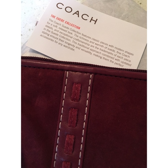 Coach Suede Collection Red Wristlet - Picture 4 of 4