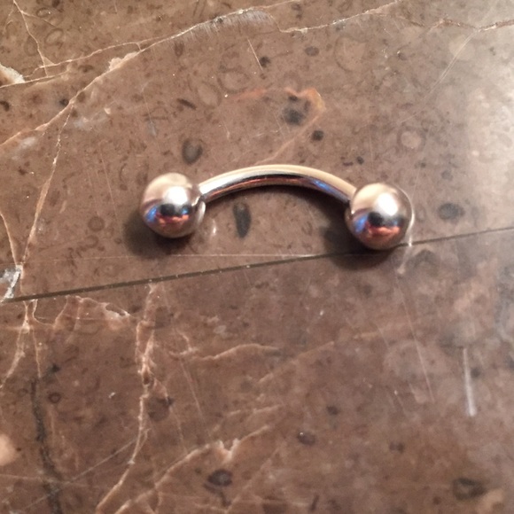14K white gold bar bell