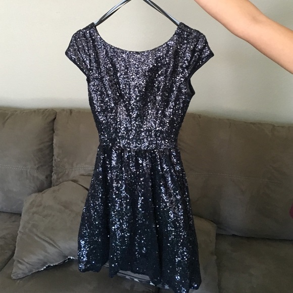 Navy blue sequence dress - Picture 1 of 3
