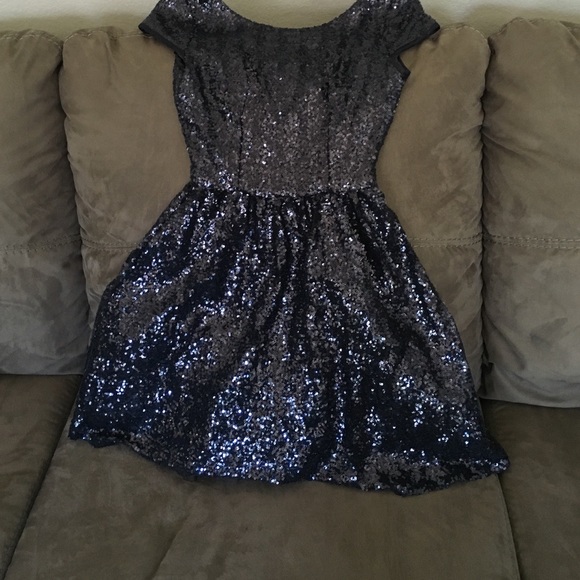 Navy blue sequence dress - Picture 3 of 3
