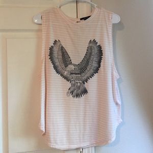 Forever 21 Light Pink & White Striped Tank, Eagle