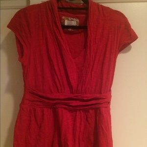 Red Anthropologie shirt by Deletta size M