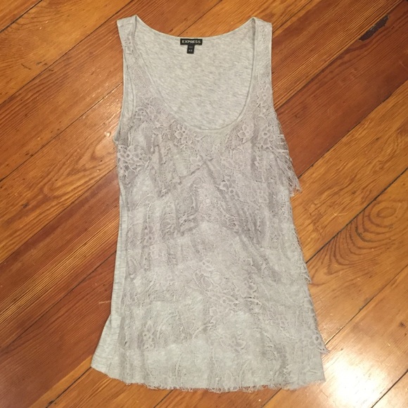 Gray lace tank top