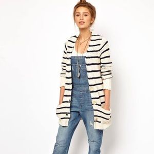 Free People North Beach Cardigan in Ivory Combo