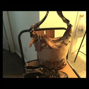 Authentic Signature Coach bucket purse