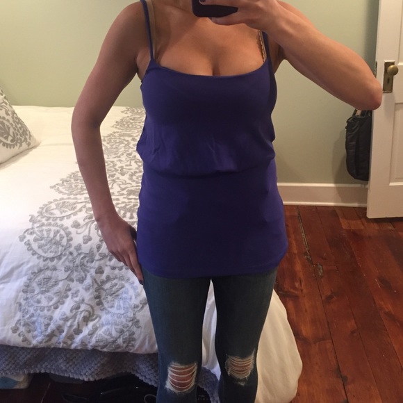 Blue fitted tank