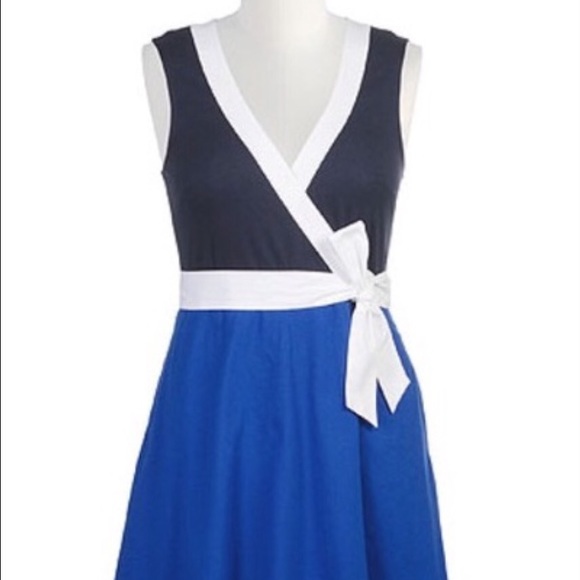 New Eshakti Wrap Knit Fit and Flare Dress