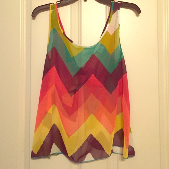 Chevron Rainbow Open Back Top