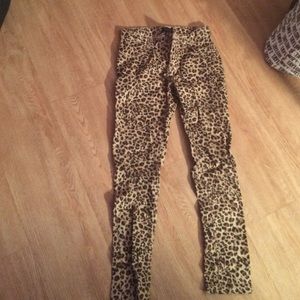 Leopard print jeans
