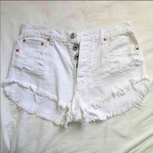 White Denim Cut-Off Shorts