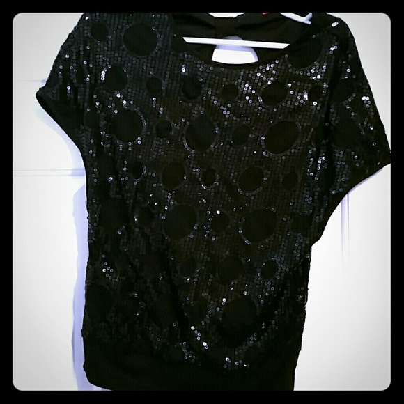 URBAN OUTFITTERS black sparkly open back top